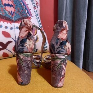 Floral Velvet Platform Heels